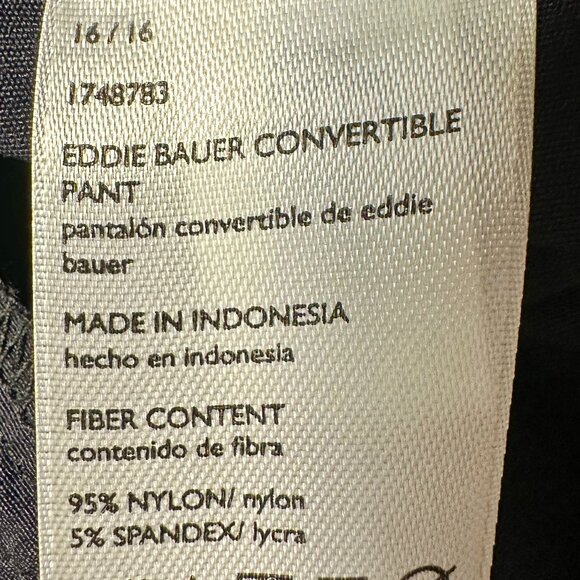 Eddie Bauer Women's Convertible Pant Size 16 Black Adjustable Length UPF 50+ NEW - Picture 7 of 15